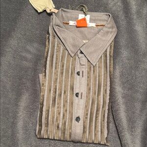 Men's Striped Gray and Brown Pants